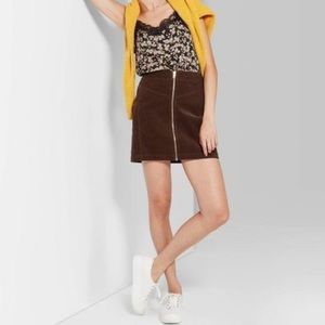 Wild Fable brown corduroy skirt with zipper